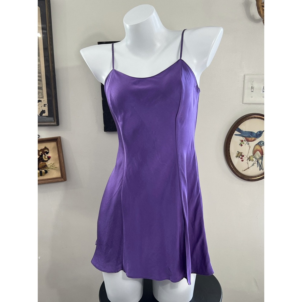 Victoria's Secret Vintage 100% Silk Purple Slip Dress Mini Dress Size XS